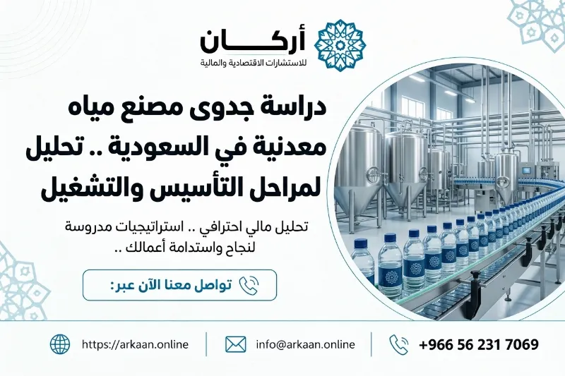 دراسة جدوى مصنع مياه معدنية في السعودية: تحليل شامل لمراحل التأسيس والتشغيل