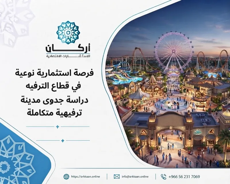 فرصة استثمارية نوعية في قطاع الترفيه… دراسة جدوى مدينة ترفيهية متكاملة.